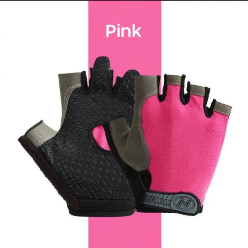 Fingerless Gym Gloves - Anti-Slip, Shock-Absorbing, Breathable for Training