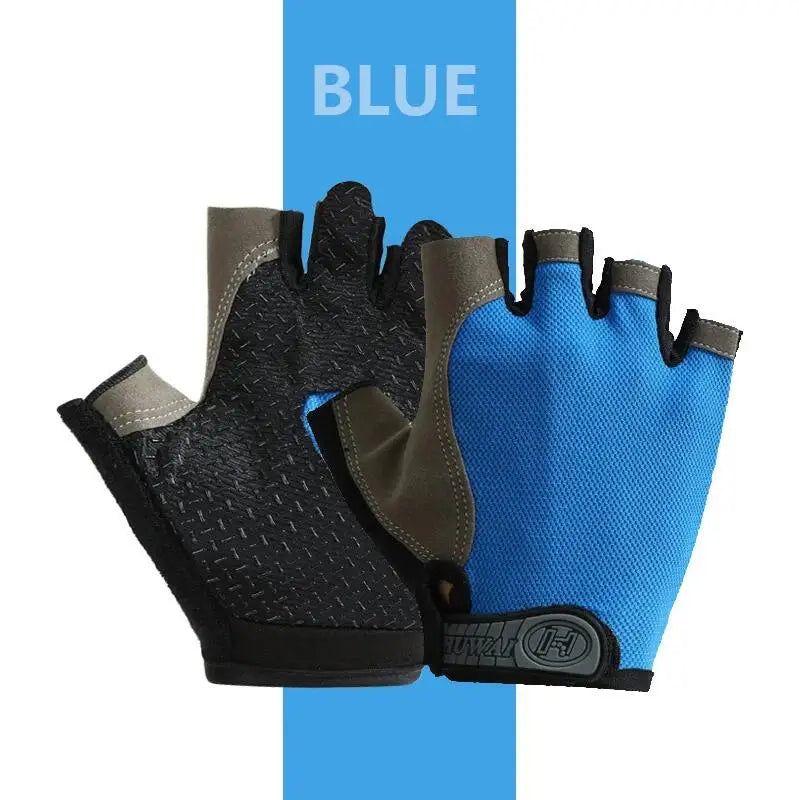 Fingerless Gym Gloves - Anti-Slip, Shock-Absorbing, Breathable for Training