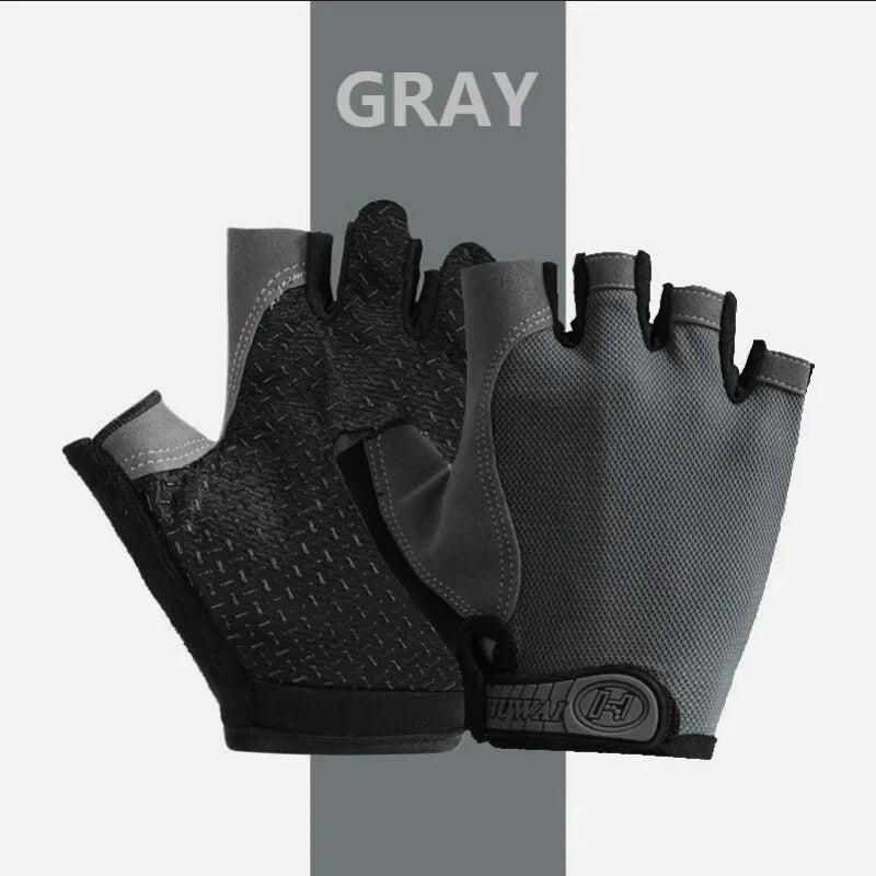 Fingerless Gym Gloves - Anti-Slip, Shock-Absorbing, Breathable for Training