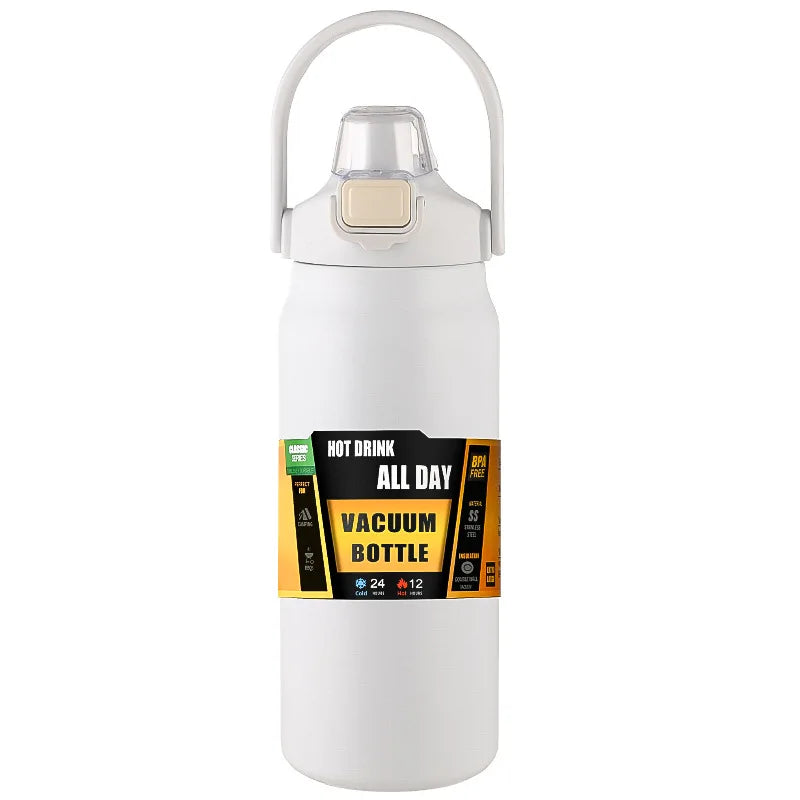 Portable Thermos with Straw Stainless Steel