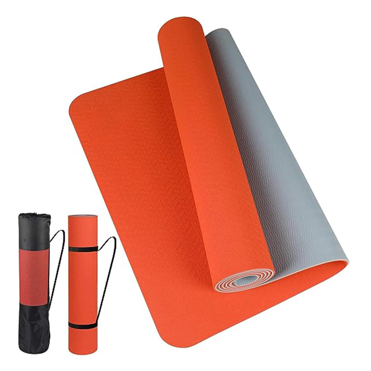 Two-Tone Non-Slip TPE Yoga Mat - Durable, Odor-Free, Home Fitness Pad (180x57cm)