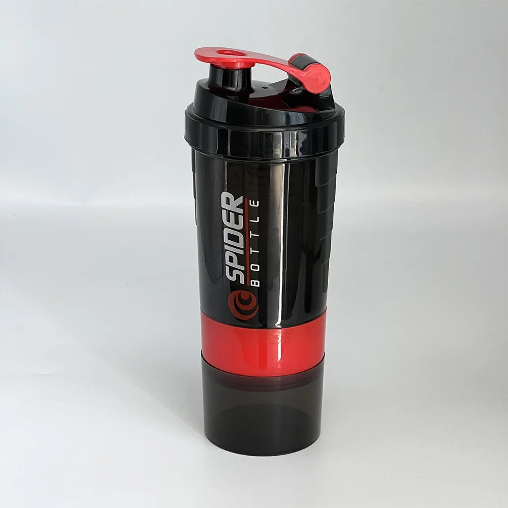 3-Layer Protein Shaker Bottle - Large Capacity Mixing Cup for Workout & Bodybuilding