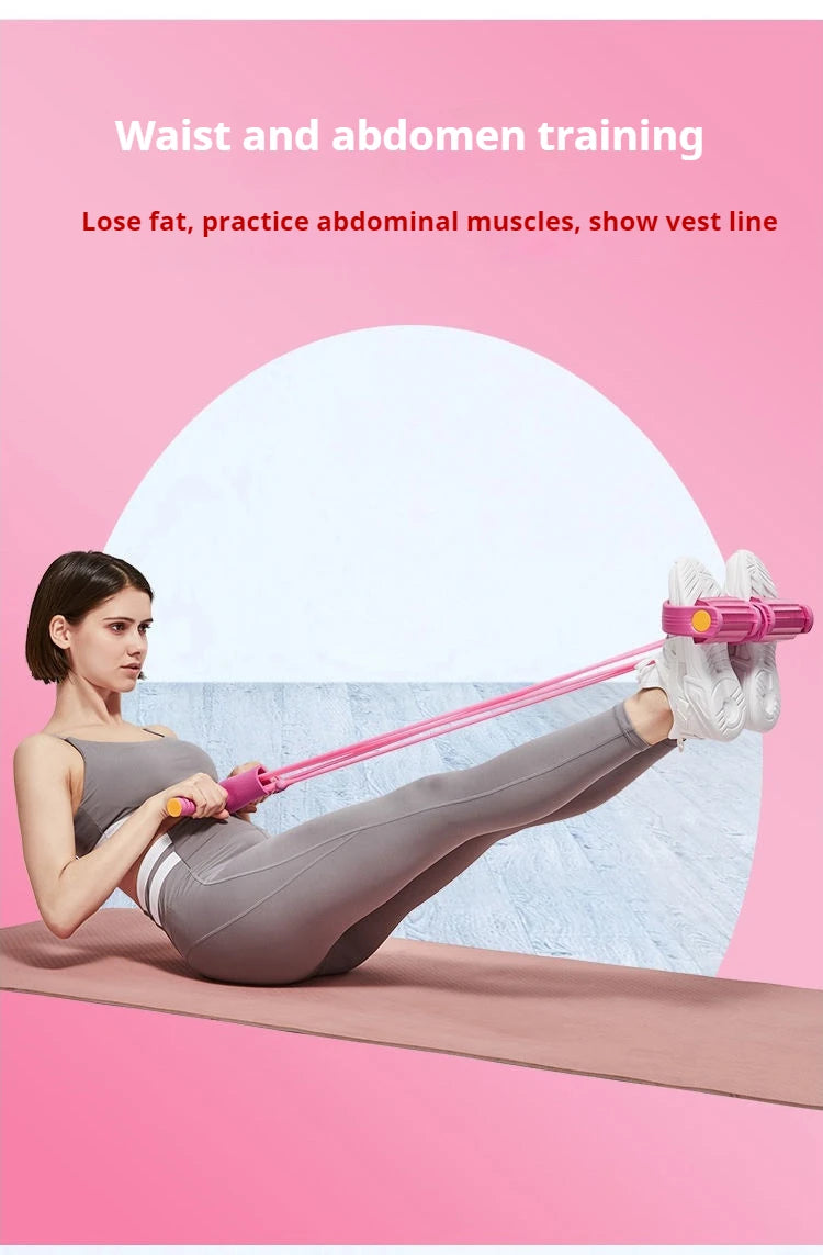 Multifunction Resistance Band with Pedal Puller for Full-Body Fitness