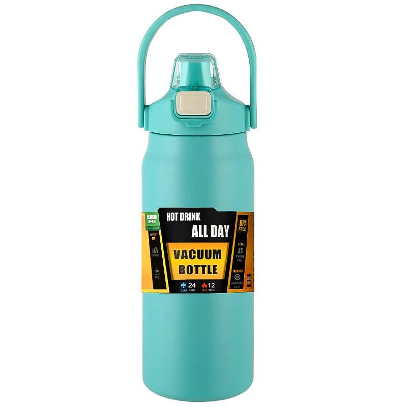 Portable Thermos with Straw Stainless Steel