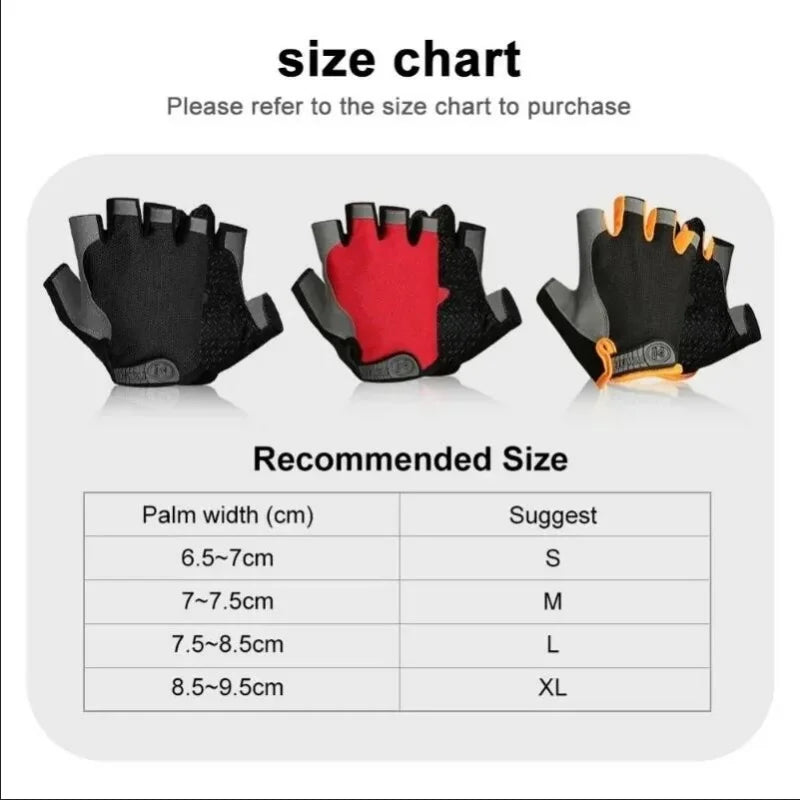 Fingerless Gym Gloves - Anti-Slip, Shock-Absorbing, Breathable for Training