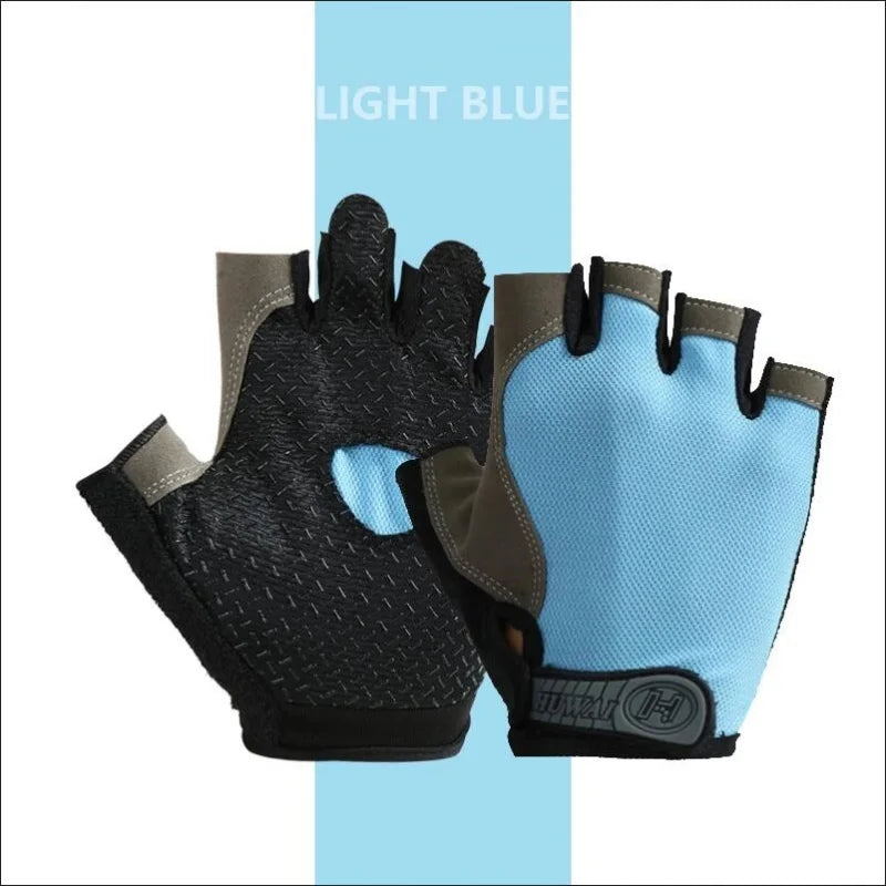 Fingerless Gym Gloves - Anti-Slip, Shock-Absorbing, Breathable for Training