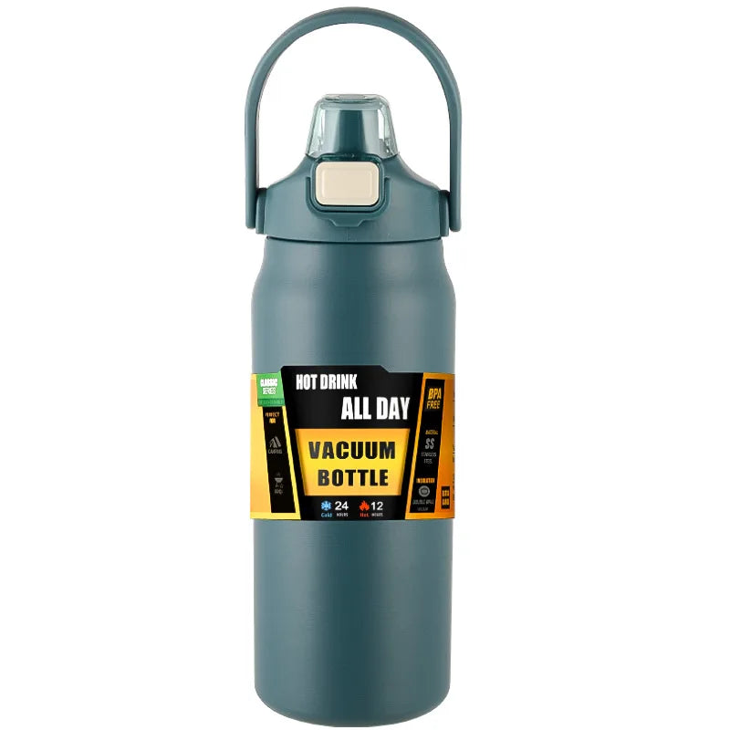 Portable Thermos with Straw Stainless Steel