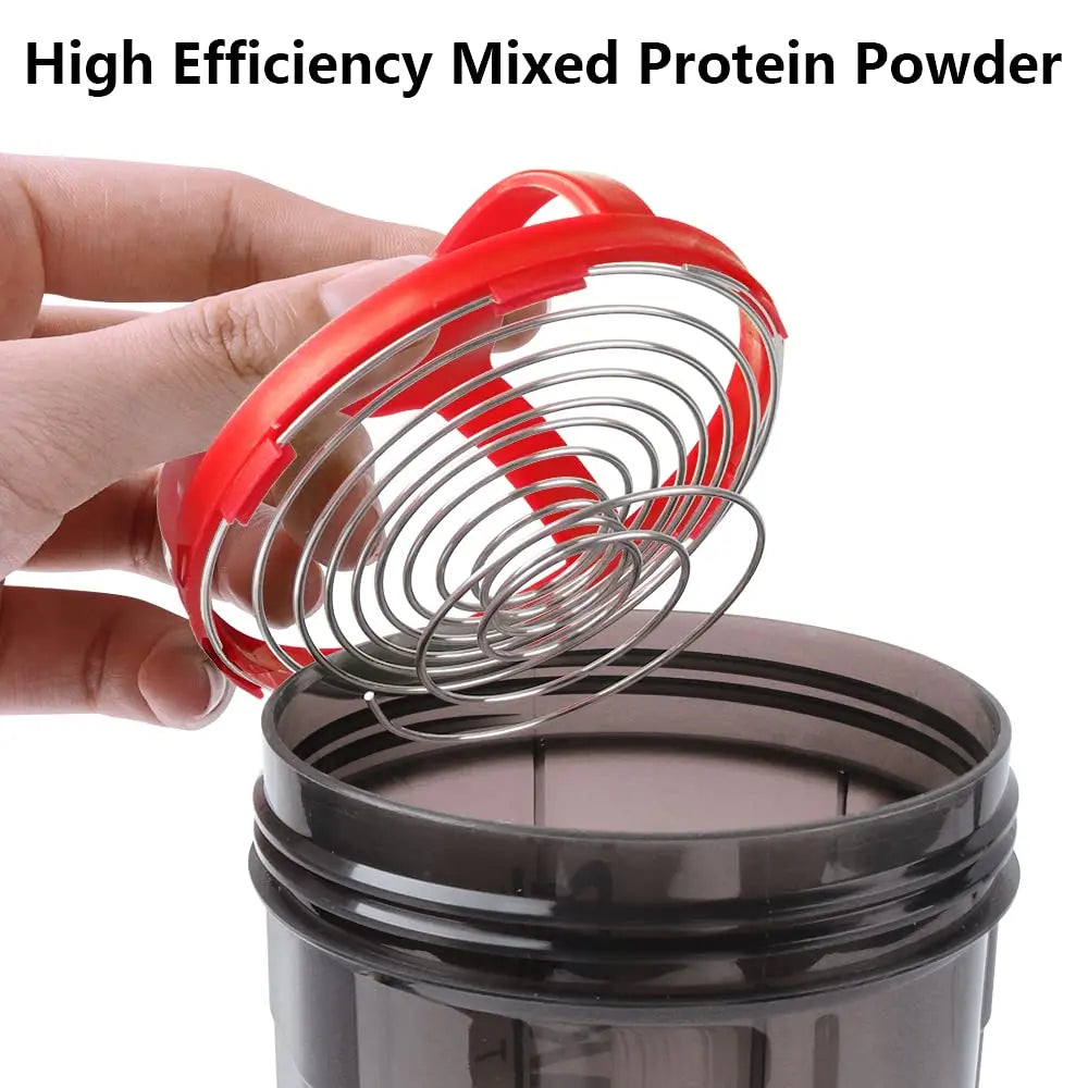 3-Layer Protein Shaker Bottle - Large Capacity Mixing Cup for Workout & Bodybuilding