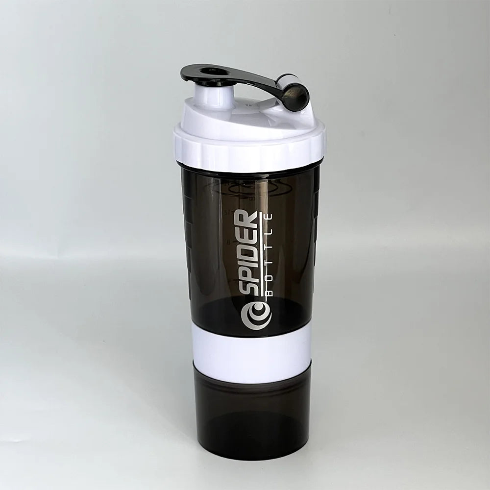 3-Layer Protein Shaker Bottle - Large Capacity Mixing Cup for Workout & Bodybuilding