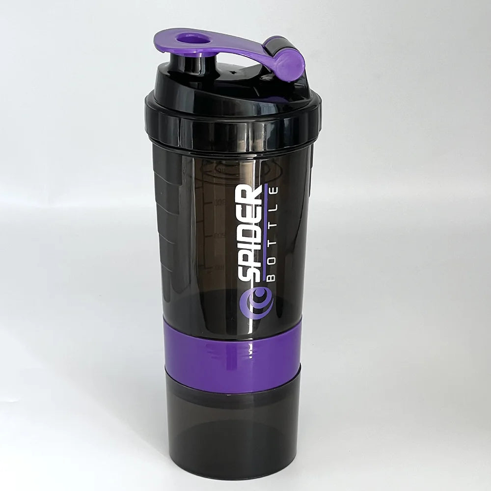 3-Layer Protein Shaker Bottle - Large Capacity Mixing Cup for Workout & Bodybuilding