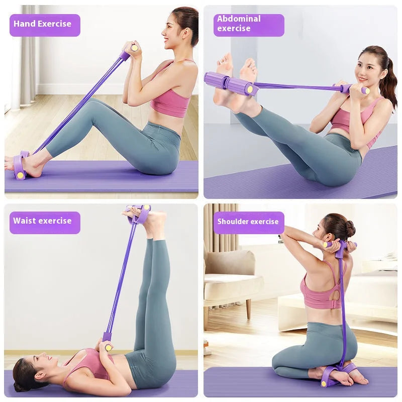 Multifunction Resistance Band with Pedal Puller for Full-Body Fitness