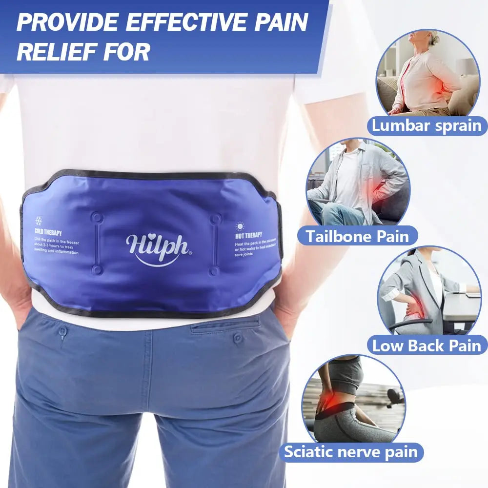 Lower Back Ice Pack - Hot & Cold Therapy, Reusable Compress for Pain Relief & Support