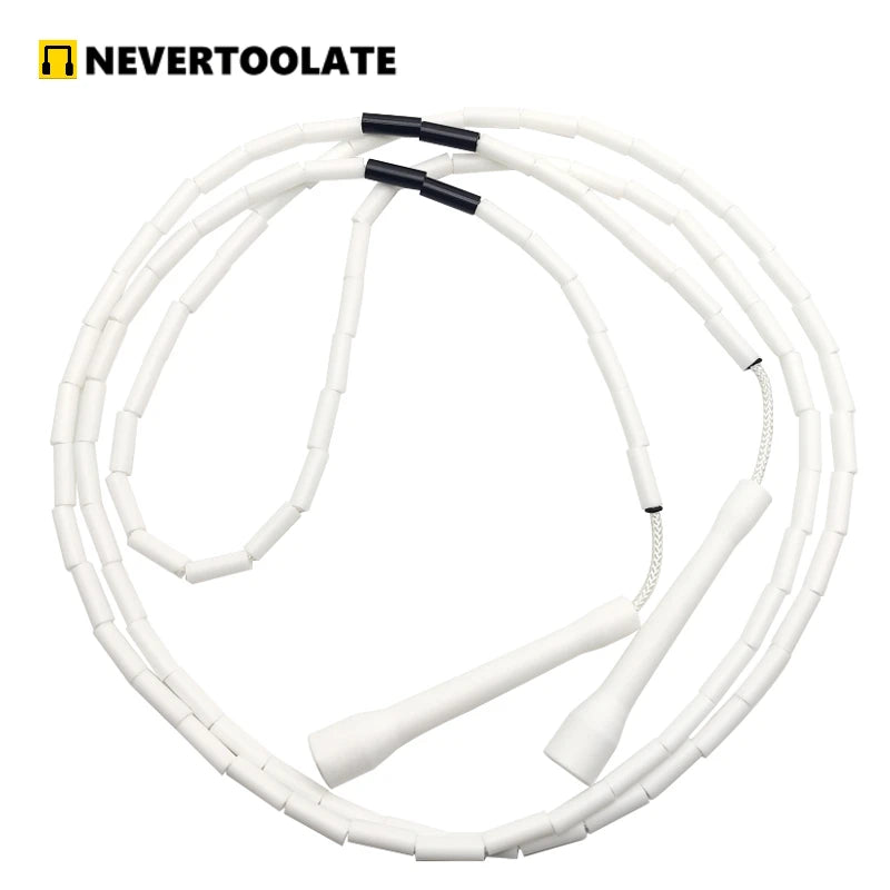 NEVERTOOLATE Hard Beaded Freestyle Jump Rope – RA Handle for Tricks & Skill Training with Coach Chris