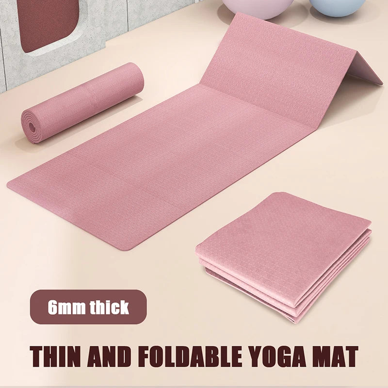 4mm TPE Folding Portable Yoga Mat – Dual-Sided Non-Slip, Fitness Essentials