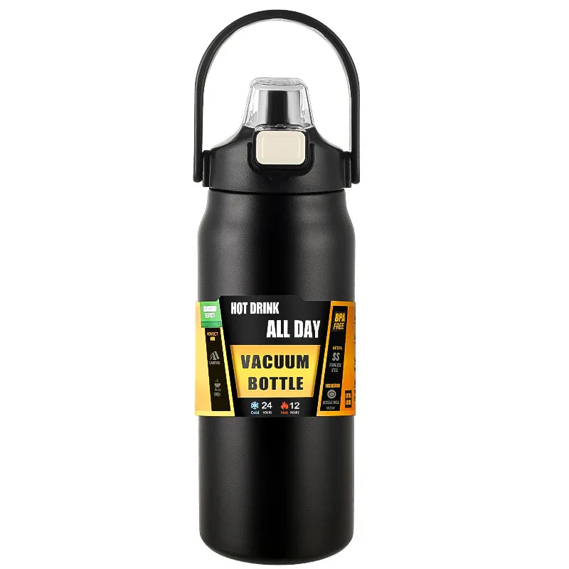 Portable Thermos with Straw Stainless Steel