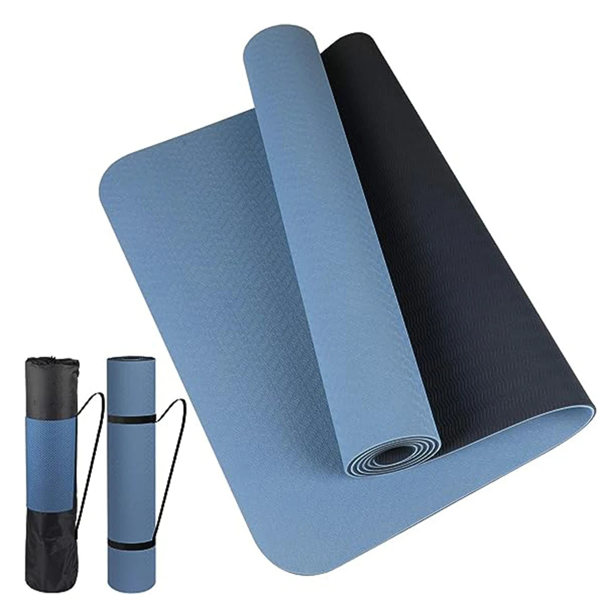 Two-Tone Non-Slip TPE Yoga Mat - Durable, Odor-Free, Home Fitness Pad (180x57cm)