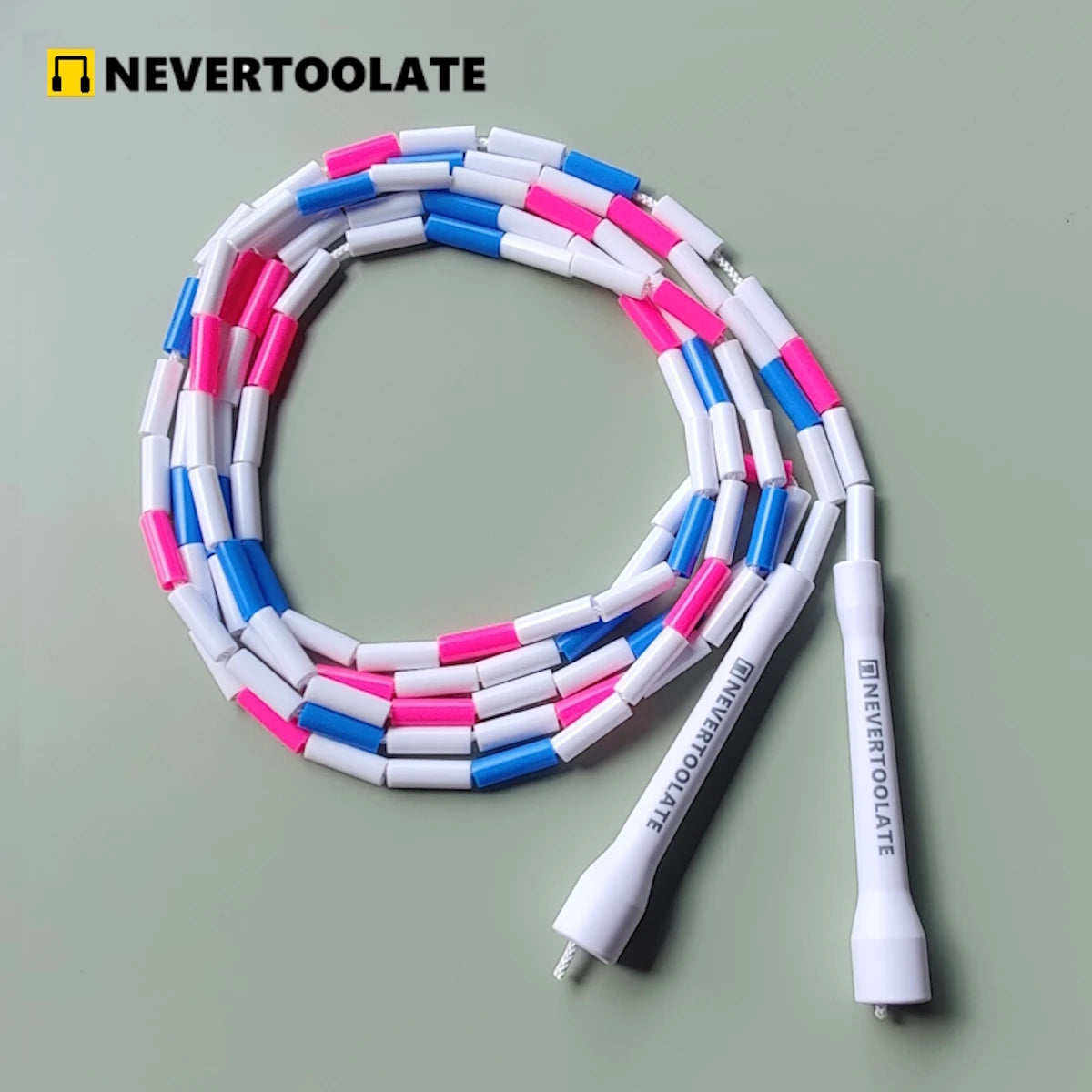 NEVERTOOLATE Hard Beaded Freestyle Jump Rope – RA Handle for Tricks & Skill Training with Coach Chris