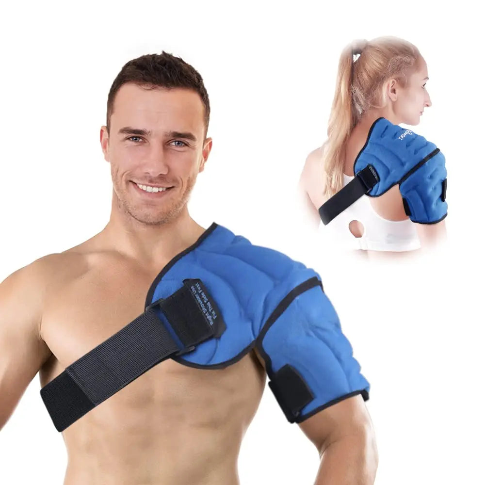 Shoulder Ice Pack - Hot & Cold Therapy, Compression Gel Wrap for Pain Relief & Injuries