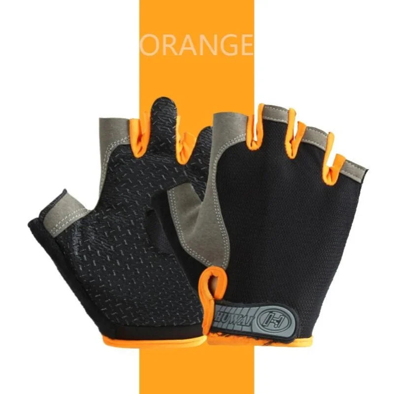 Fingerless Gym Gloves - Anti-Slip, Shock-Absorbing, Breathable for Training