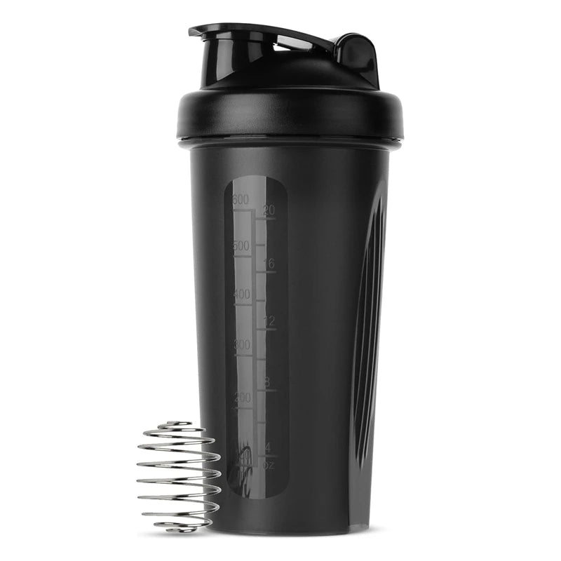 600ml Protein Shaker Bottle – 20oz Portable Fitness Bottle for Athletes & Fitness Enthusiasts