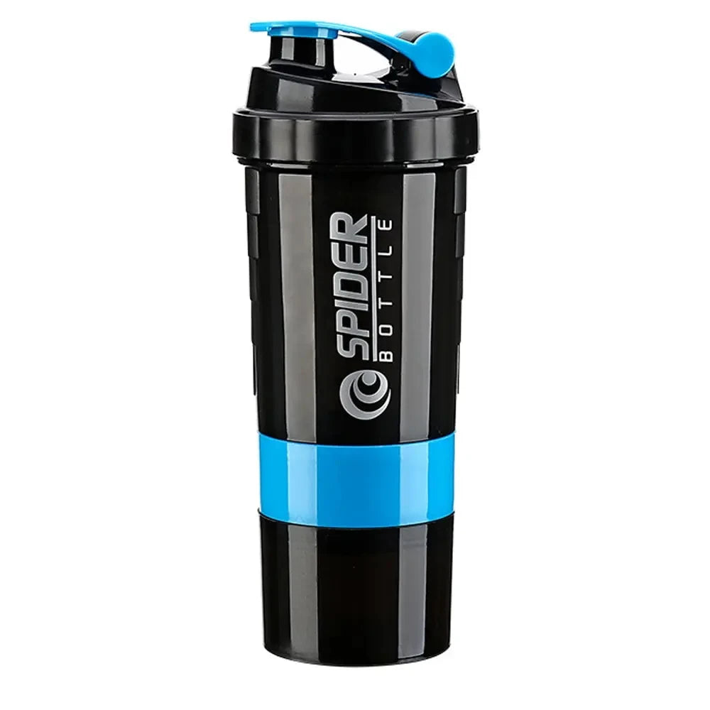 3-Layer Protein Shaker Bottle - Large Capacity Mixing Cup for Workout & Bodybuilding